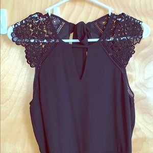 Romper with floral lace detail